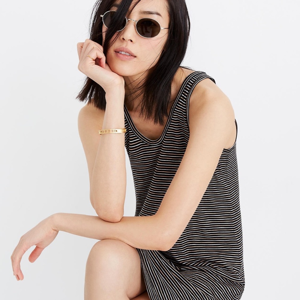 MADEWELL Striped Scoopneck Knit Dress
